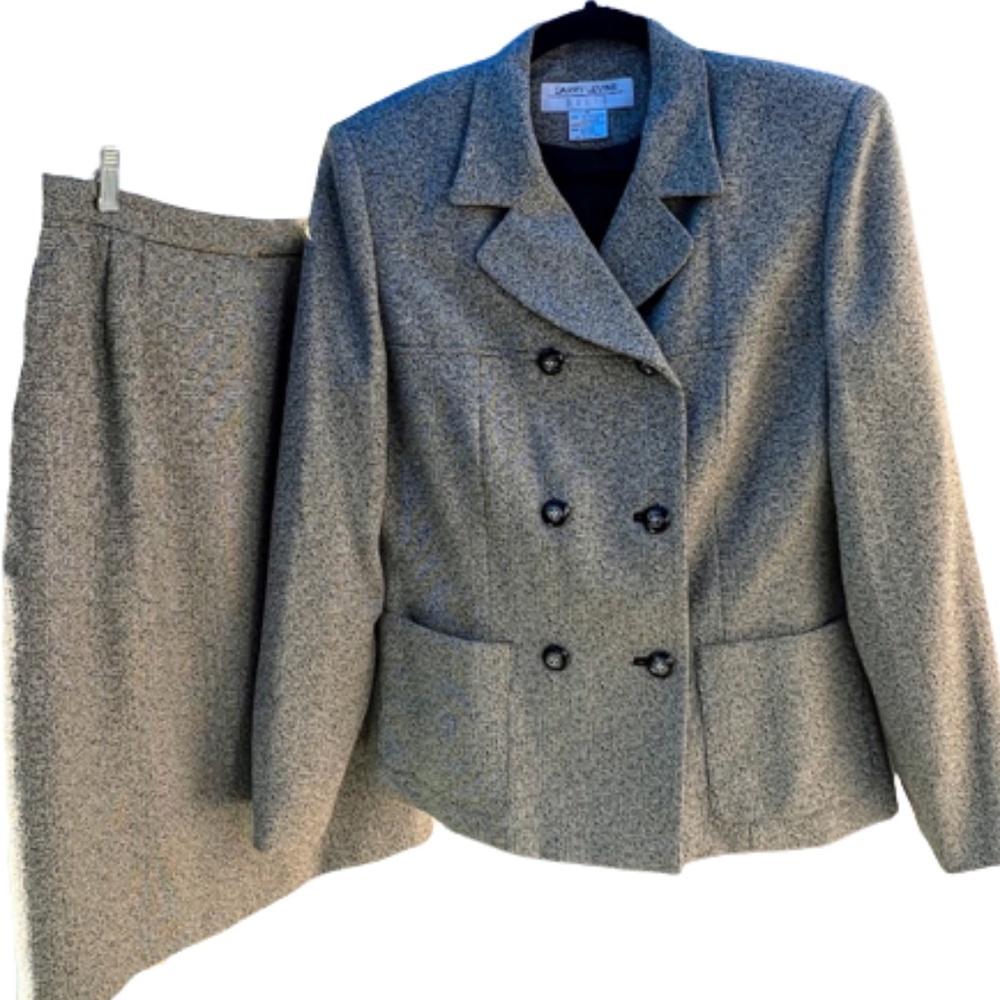 Larry Levine Double Breasted Jacket Straight Skirt Vintage EUC - Picture 8 of 14
